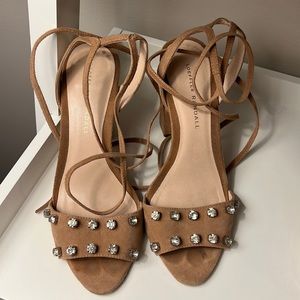 Loeffler Randall Elayna ankle tie rhinestone heel sandal
